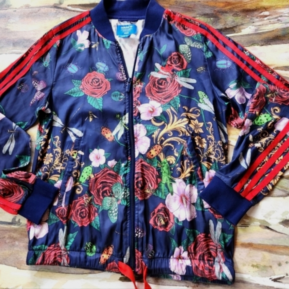 ADIDAS x RITA ORA Superstar Roses Baroque Butterflies Blue Red Track Jacket XS